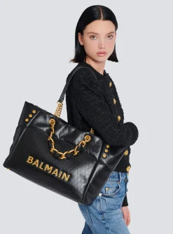 Hot 1945 Soft Tote Bag In Embossed Calfskin With A Grid Motif Women Tote Bags|Shoulder Bags