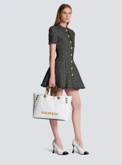 Sale 1945 Soft Tote Bag In Embossed Calfskin With A Grid Motif Women Tote Bags|Shoulder Bags