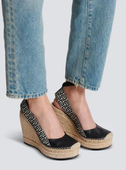 Best Alex Monogram Jacquard And Leather Espadrilles Women High Heels & Pumps