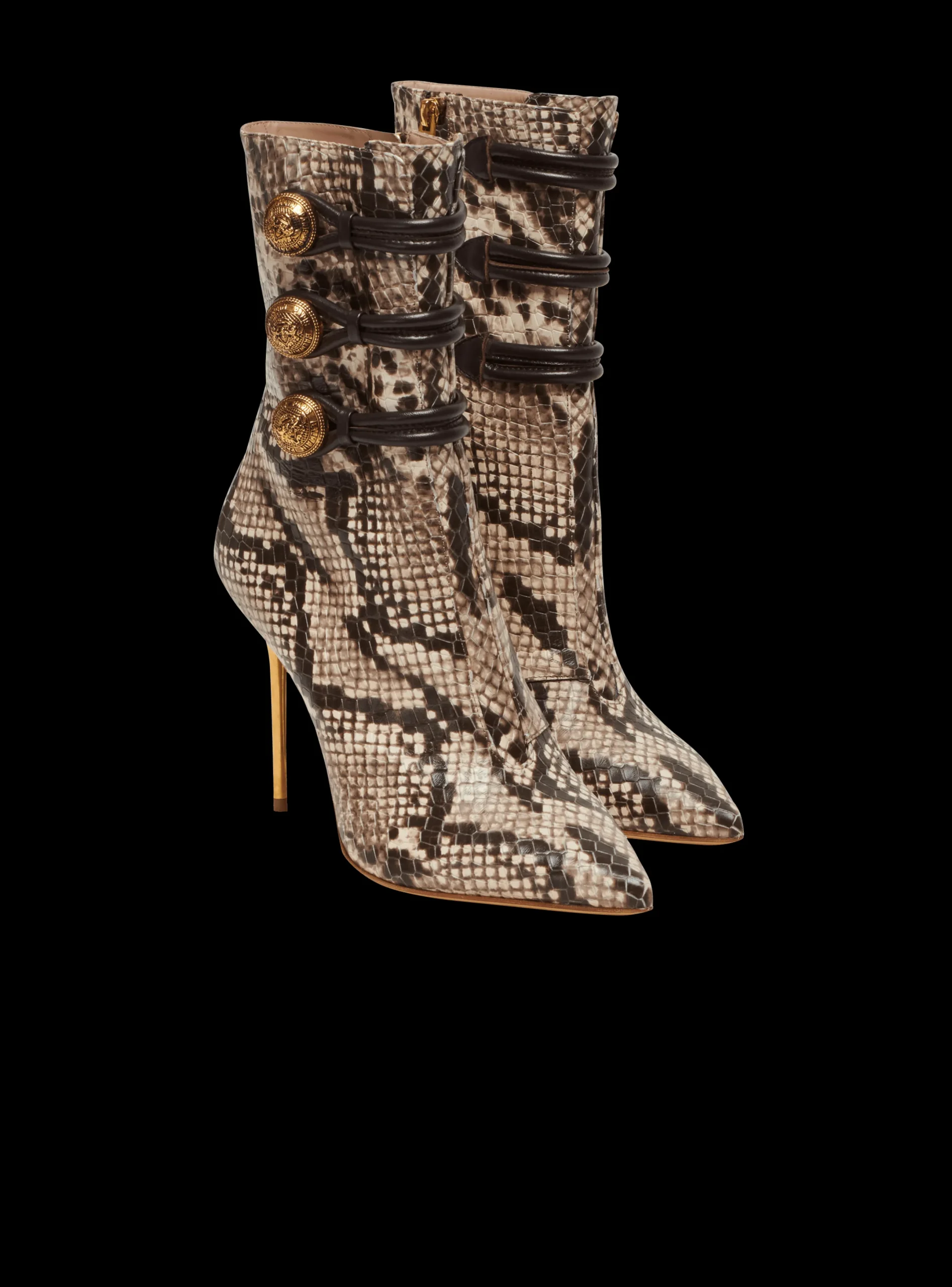 Clearance Alma Snakeskin-effect Leather Ankle Boots Women Boots