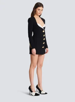 Shop Asymmetric Crepe Buttoned Dress Women Dresses