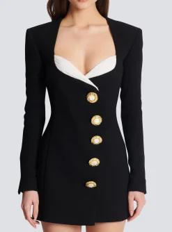 Shop Asymmetric Crepe Buttoned Dress Women Dresses