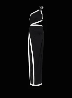 Outlet Asymmetric Dress With Rose Detail Women Dresses