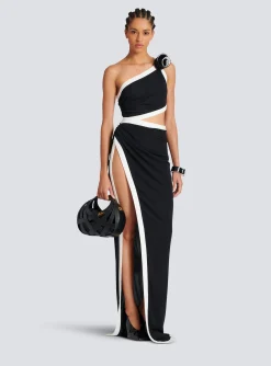 Outlet Asymmetric Dress With Rose Detail Women Dresses