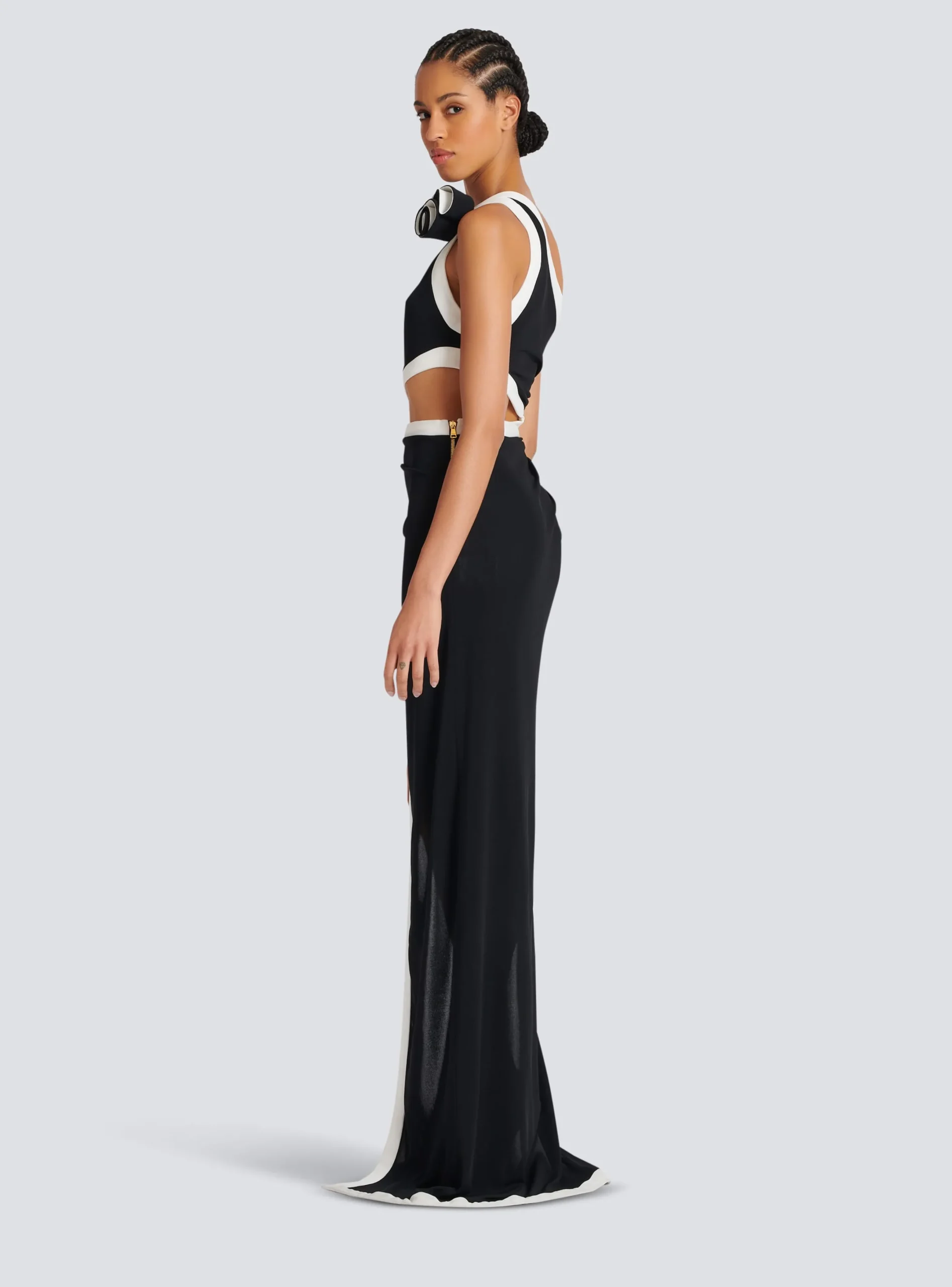 Outlet Asymmetric Dress With Rose Detail Women Dresses