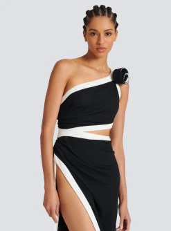 Outlet Asymmetric Dress With Rose Detail Women Dresses