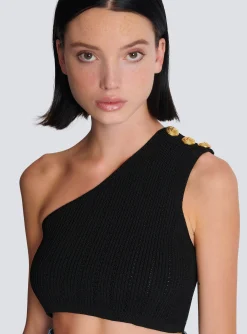 Flash Sale Asymmetric Knit Top With Buttons Women Knitwear|Tops And Shirts