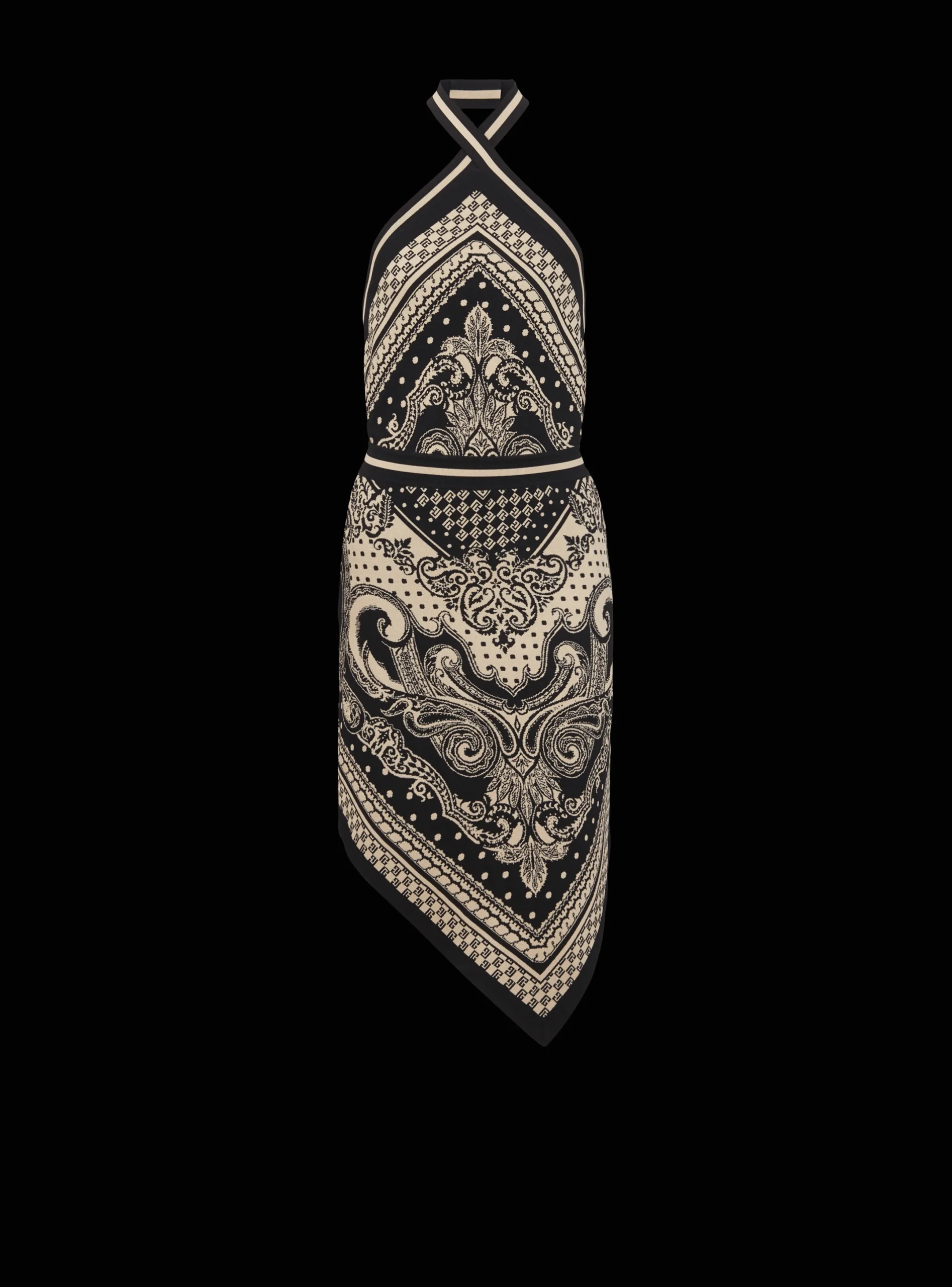 Online Backless Knit Paisley And Monogram Dress Women Knitwear|Dresses