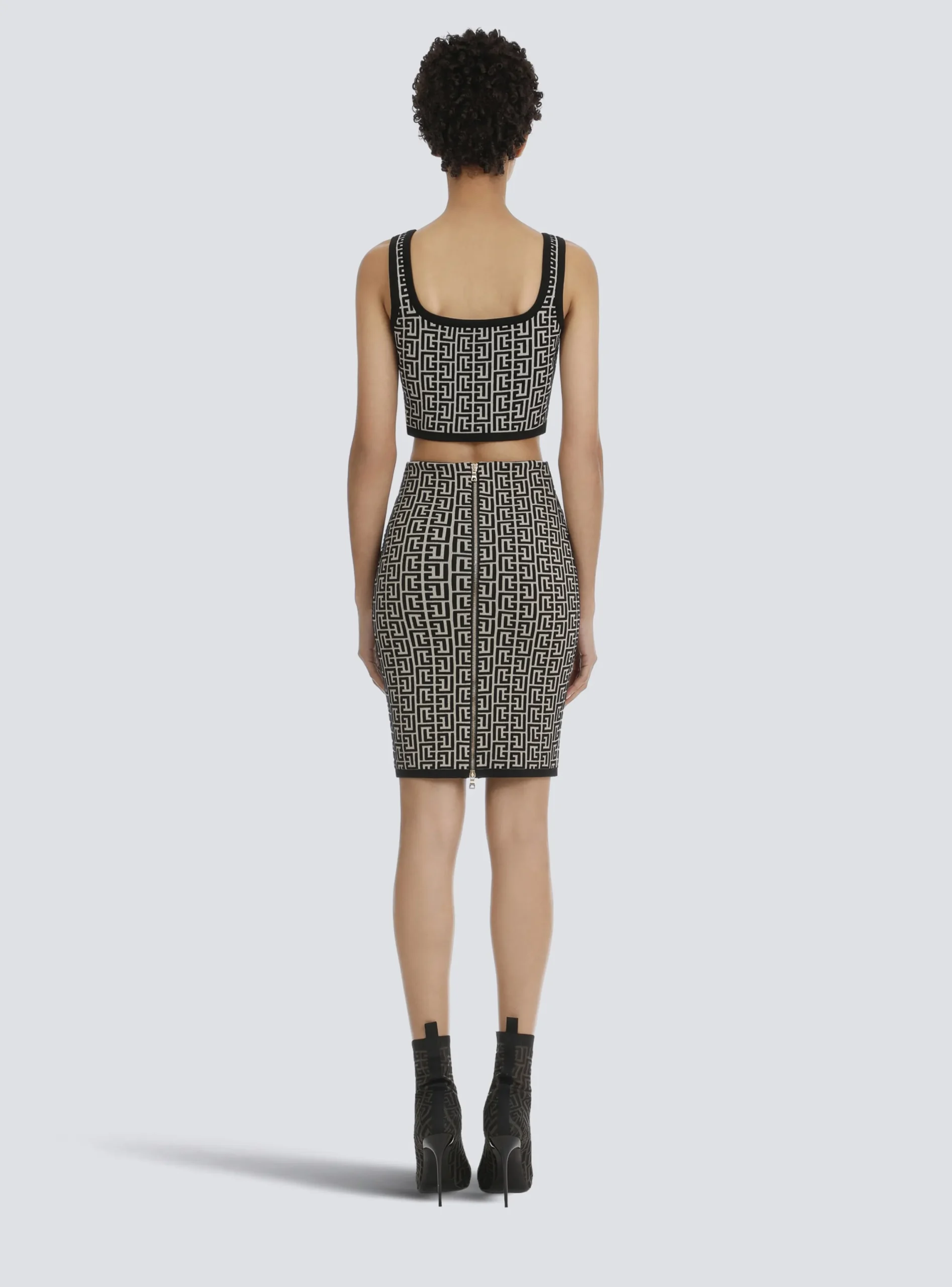 Cheap Bicolor Jacquard Knit Skirt Women Skirts