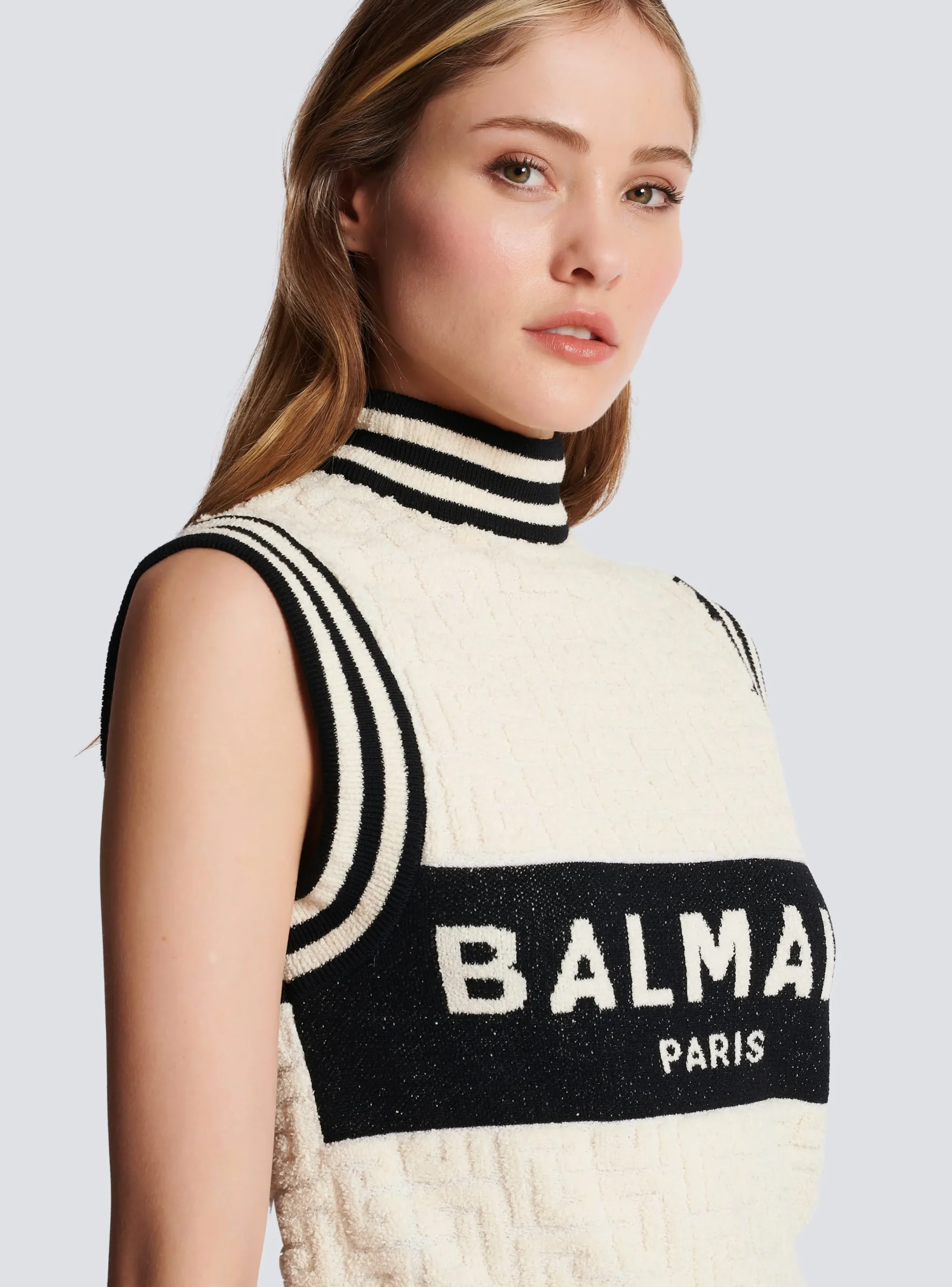 Hot Monogrammed Bouclette Knit Top Women Knitwear|Tops And Shirts
