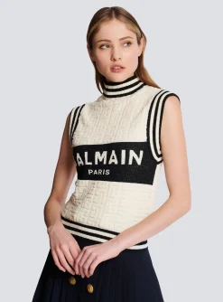 Hot Monogrammed Bouclette Knit Top Women Knitwear|Tops And Shirts