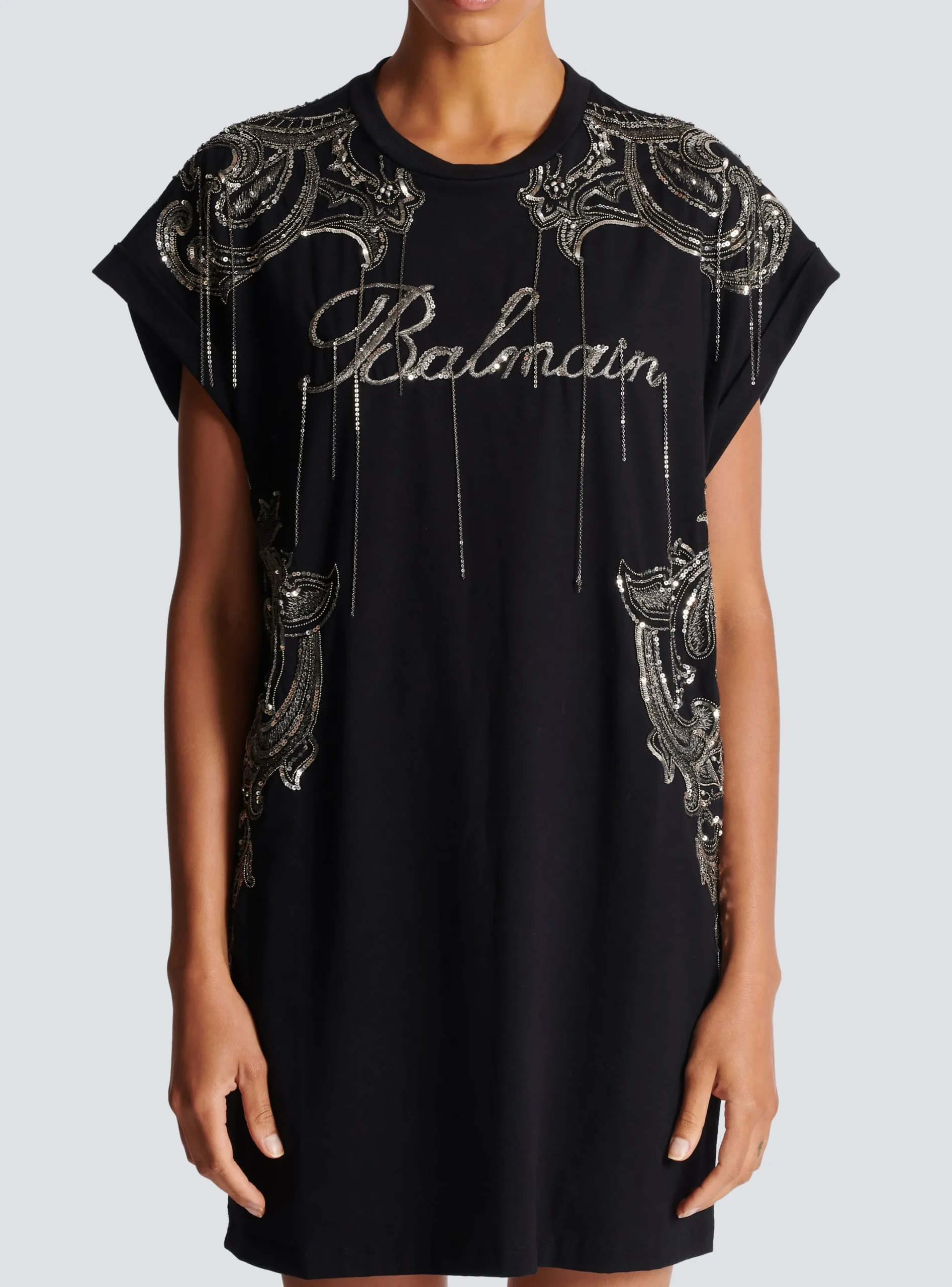 Flash Sale Signature Chain Embroidered T-shirt Dress Women Dresses