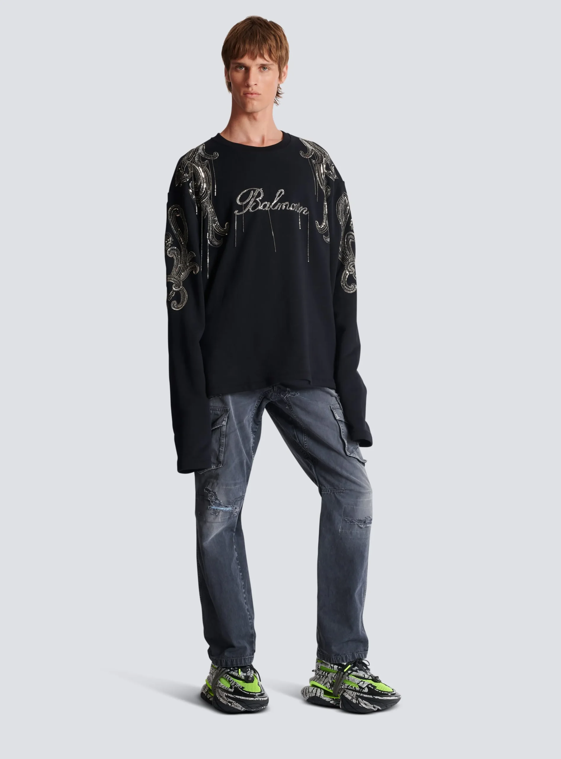 Fashion Signature Chain Embroidered Sweater Sweatshirts