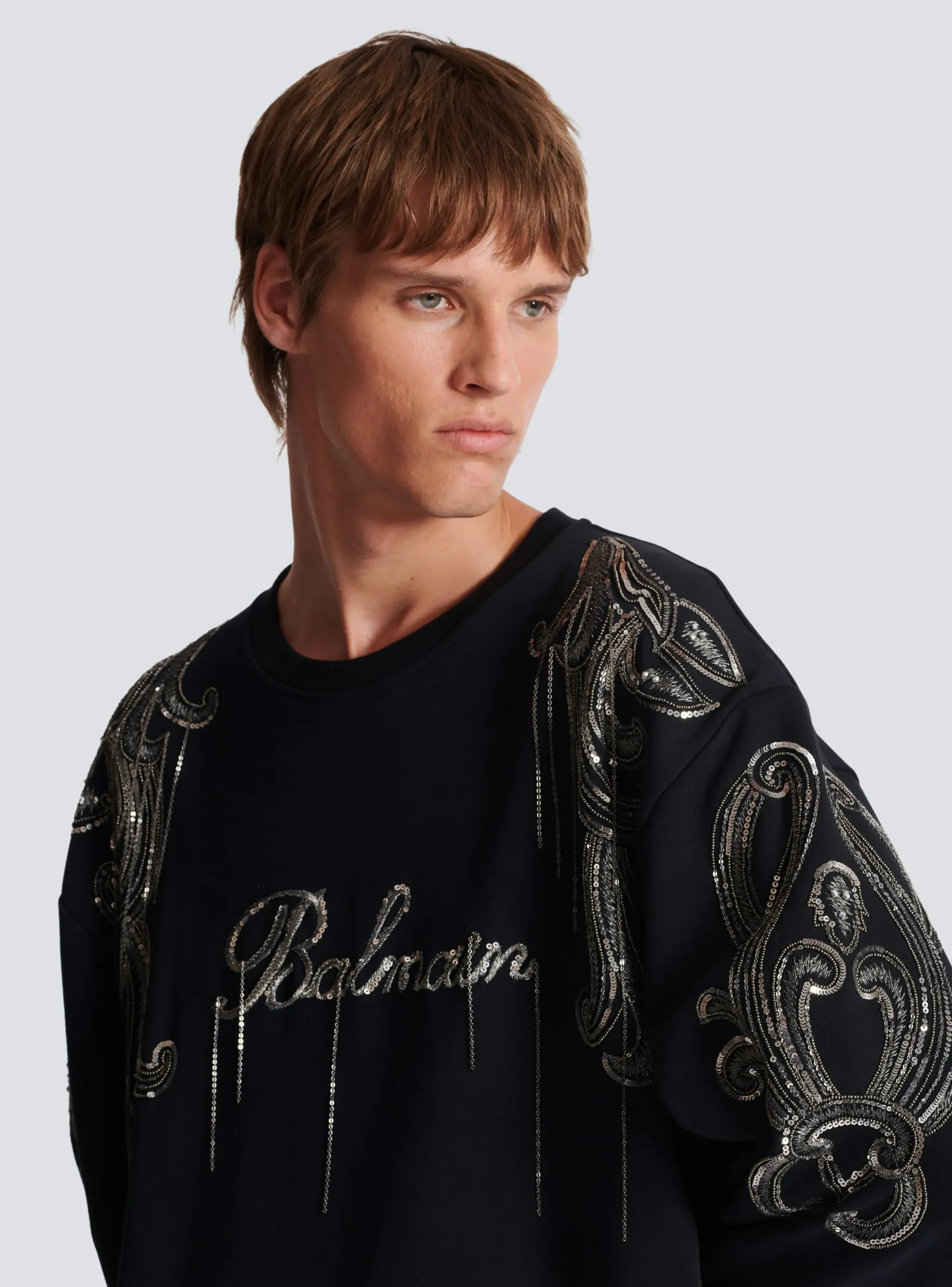 Fashion Signature Chain Embroidered Sweater Sweatshirts