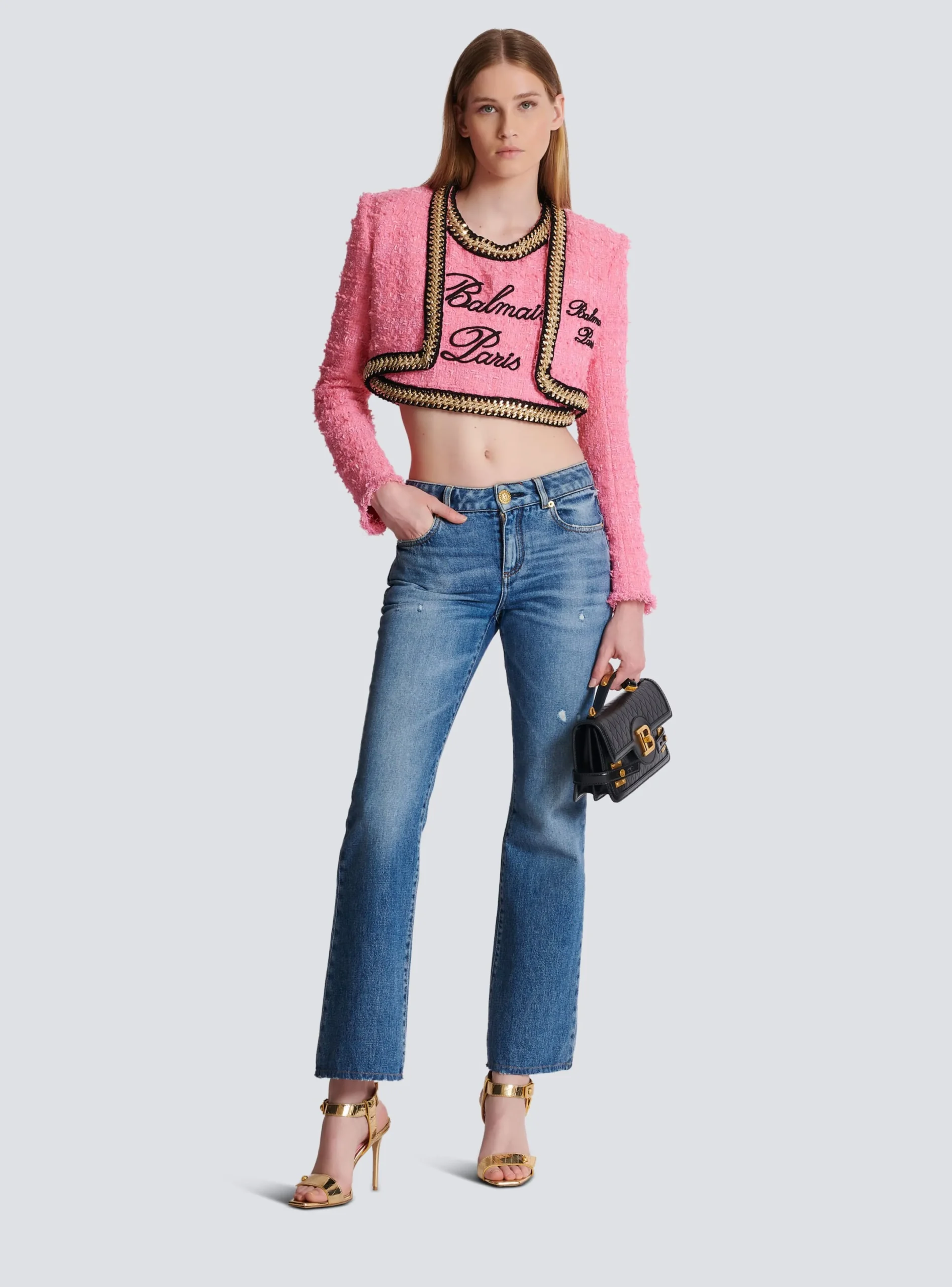 Store Signature Tweed And Chain Top Women Tops And Shirts