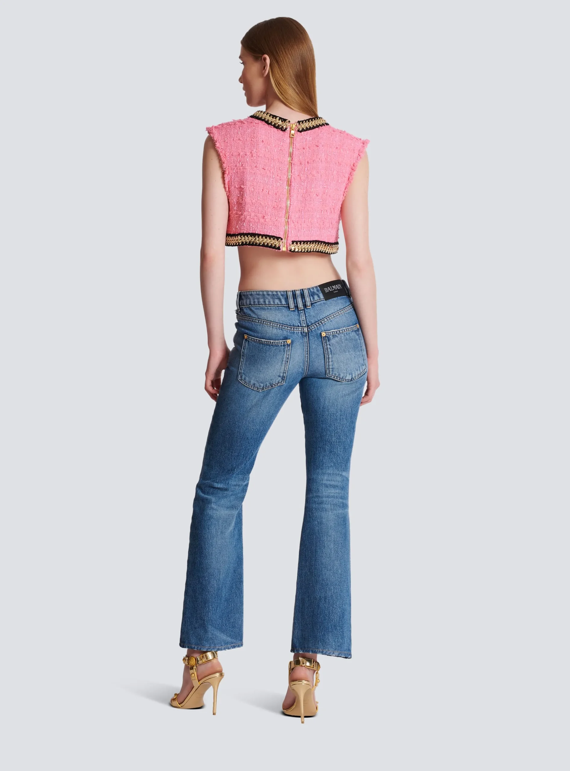 Store Signature Tweed And Chain Top Women Tops And Shirts