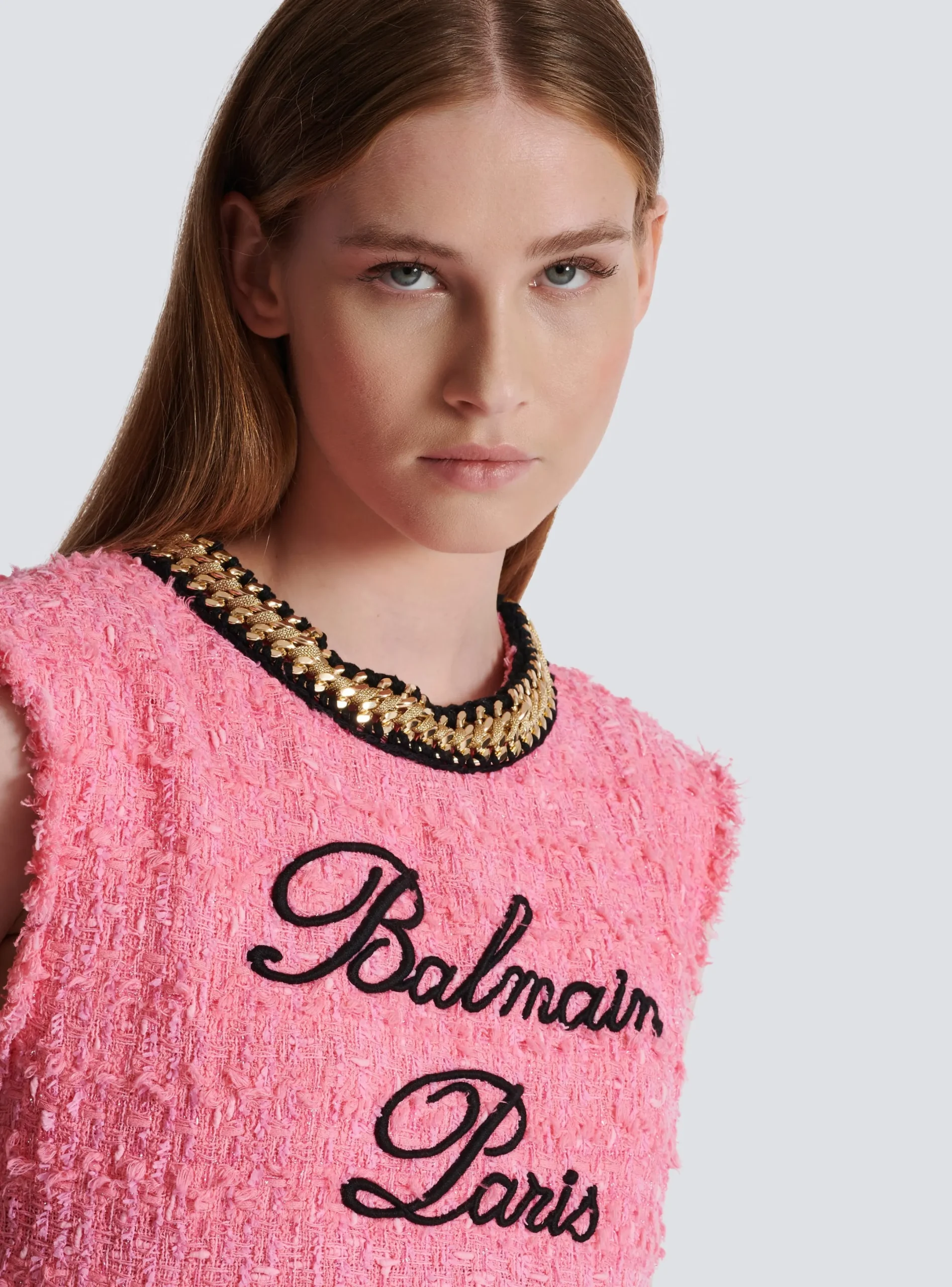 Store Signature Tweed And Chain Top Women Tops And Shirts