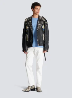 Clearance Western Leather Biker Jacket Outerwear