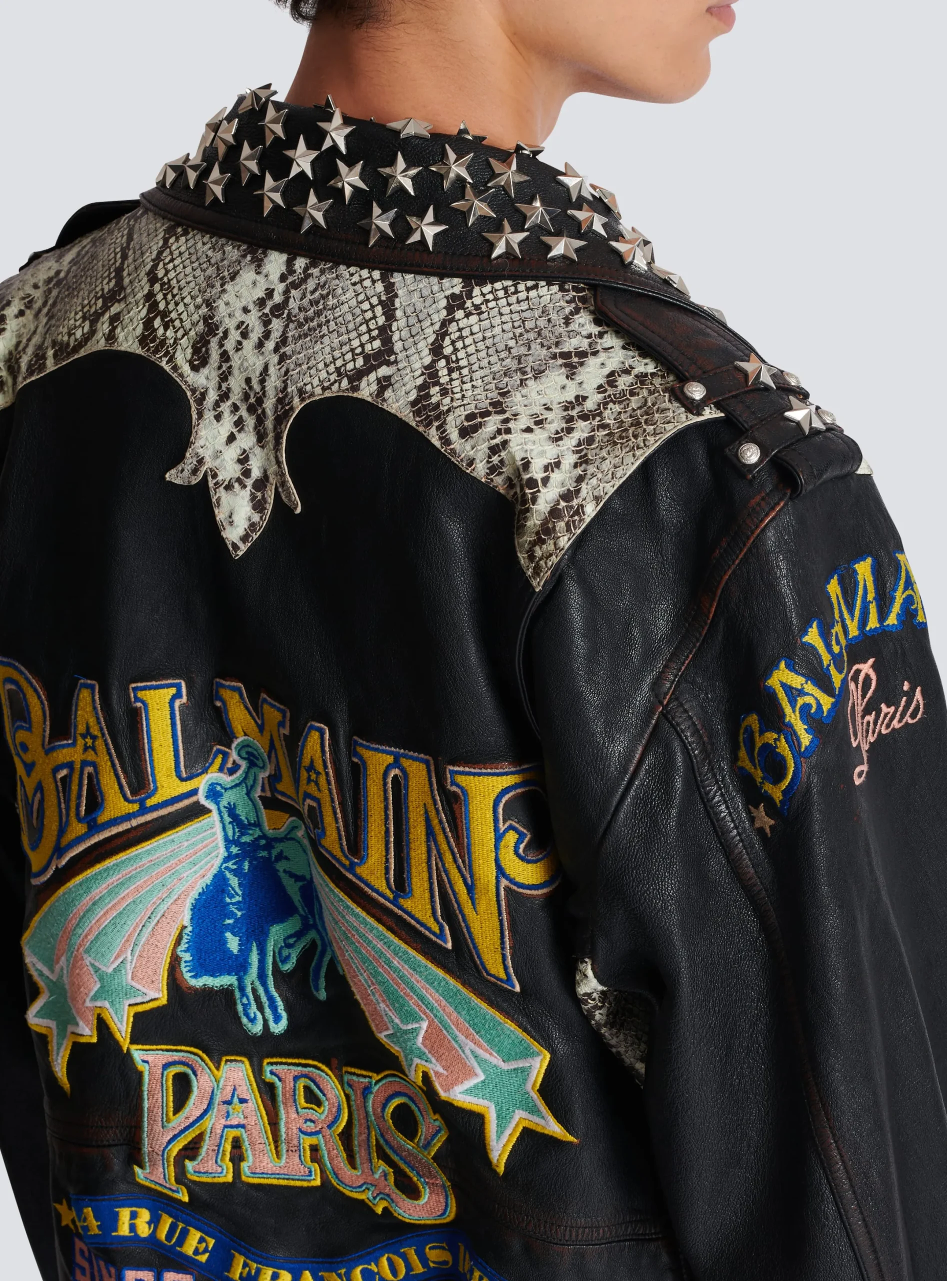 Clearance Western Leather Biker Jacket Outerwear