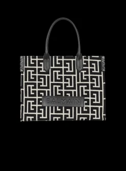 Best B-Army 42 Monogrammed Jacquard And Leather Tote Bag Women Tote Bags|Shoulder Bags