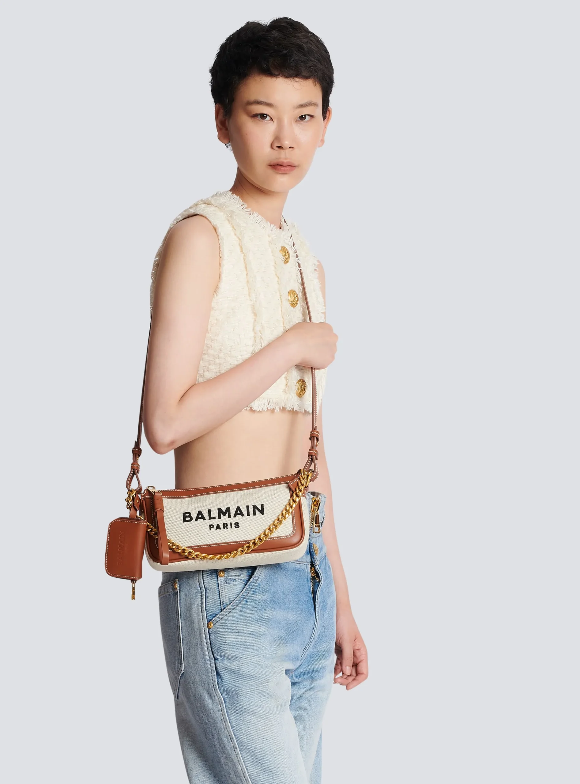Best Sale B-Army Canvas Clutch Bag With Leather Inserts Women Mini Bags|Shoulder Bags