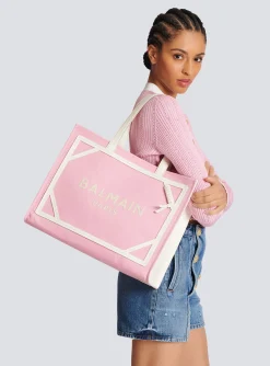 Shop B-Army Medium Canvas And Leather Tote Bag Women Tote Bags|Shoulder Bags