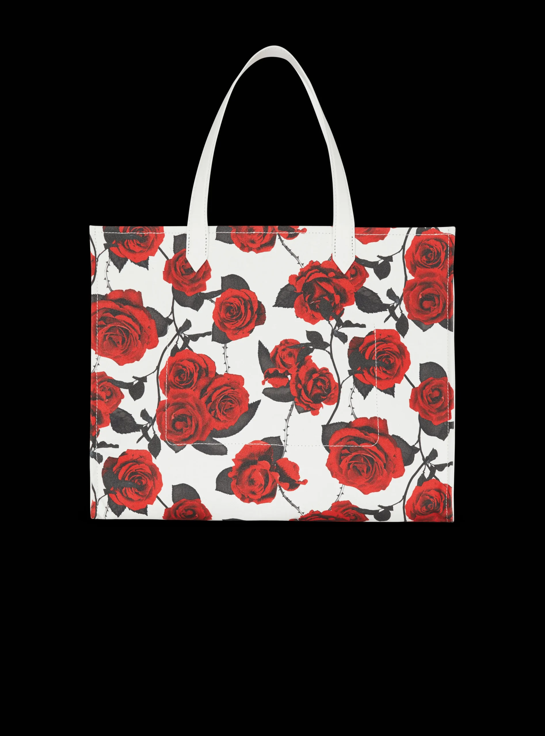 Flash Sale B-Army Medium Canvas Tote Bag With A Roses Print Women Shoulder Bags|B-Army Bags