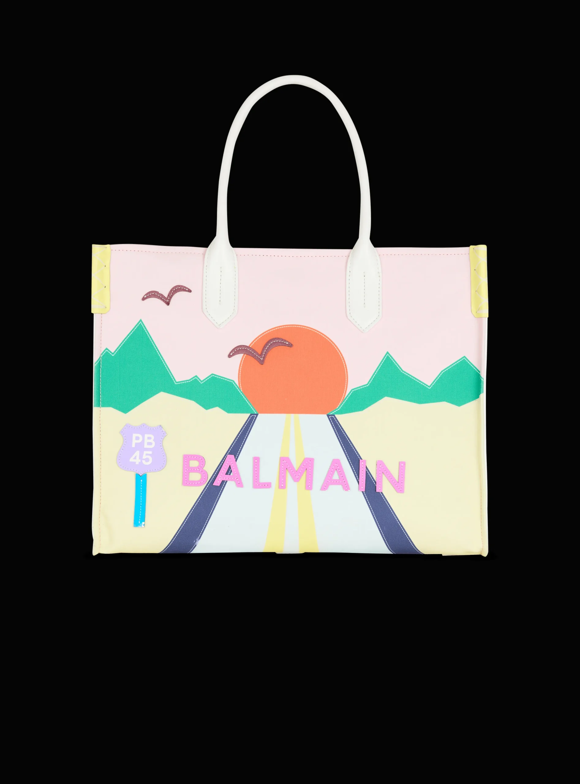 Flash Sale B-Army Shopper Medium Tote Bag In Canvas And Postcard Patchwork Leather Women Tote Bags|Shoulder Bags