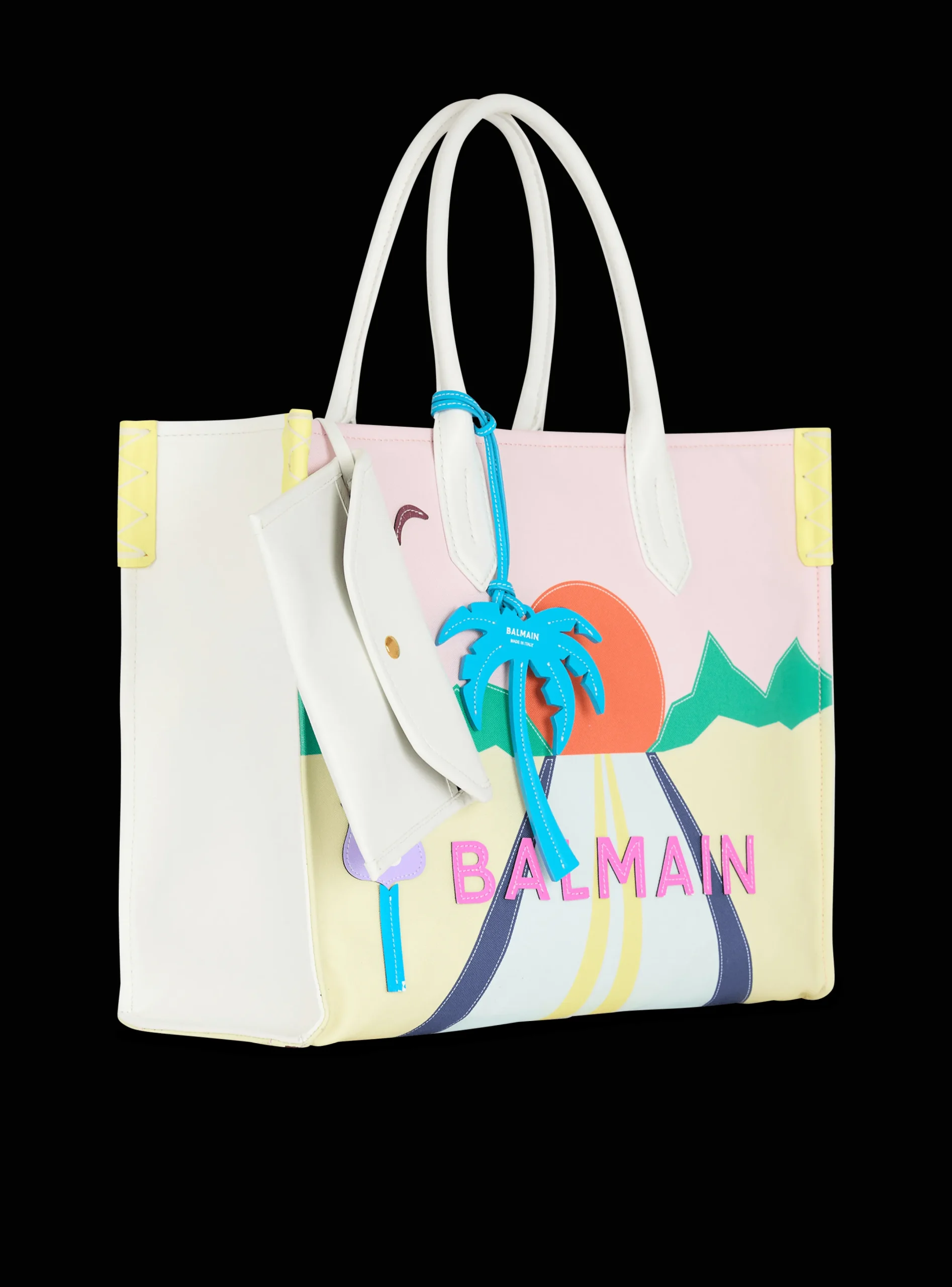 Flash Sale B-Army Shopper Medium Tote Bag In Canvas And Postcard Patchwork Leather Women Tote Bags|Shoulder Bags