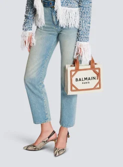Flash Sale B-Army Small Canvas Shopping Bag With Leather Inserts Women Tote Bags|Shoulder Bags