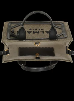 Best Sale B-Army Small Canvas Shopping Bag With Leather Inserts Women Tote Bags|Shoulder Bags