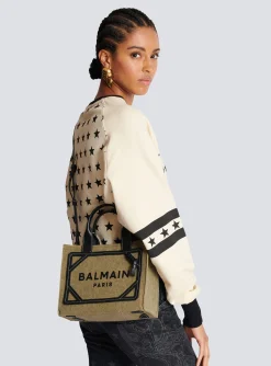 Best Sale B-Army Small Canvas Shopping Bag With Leather Inserts Women Tote Bags|Shoulder Bags