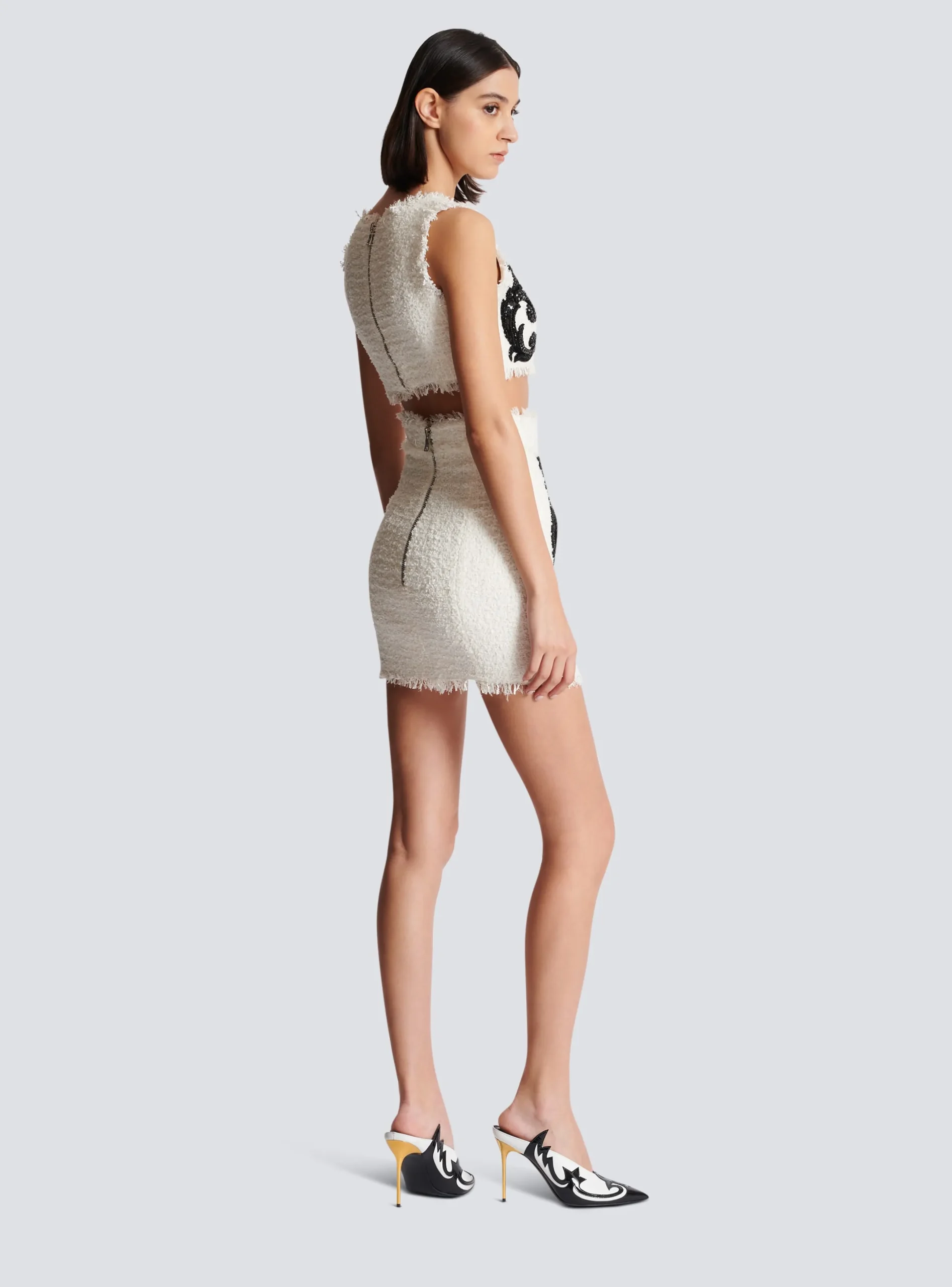 New Baroque Strappy Tweed Top Women Tops And Shirts