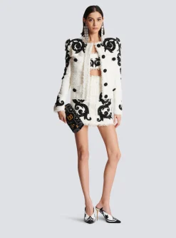 Hot Baroque Tweed Skirt Women Skirts
