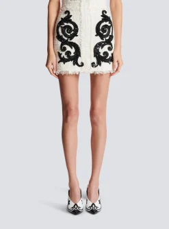 Hot Baroque Tweed Skirt Women Skirts