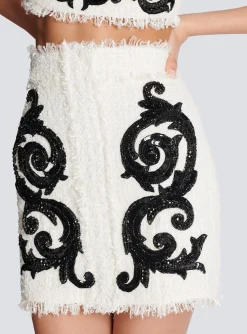 Hot Baroque Tweed Skirt Women Skirts