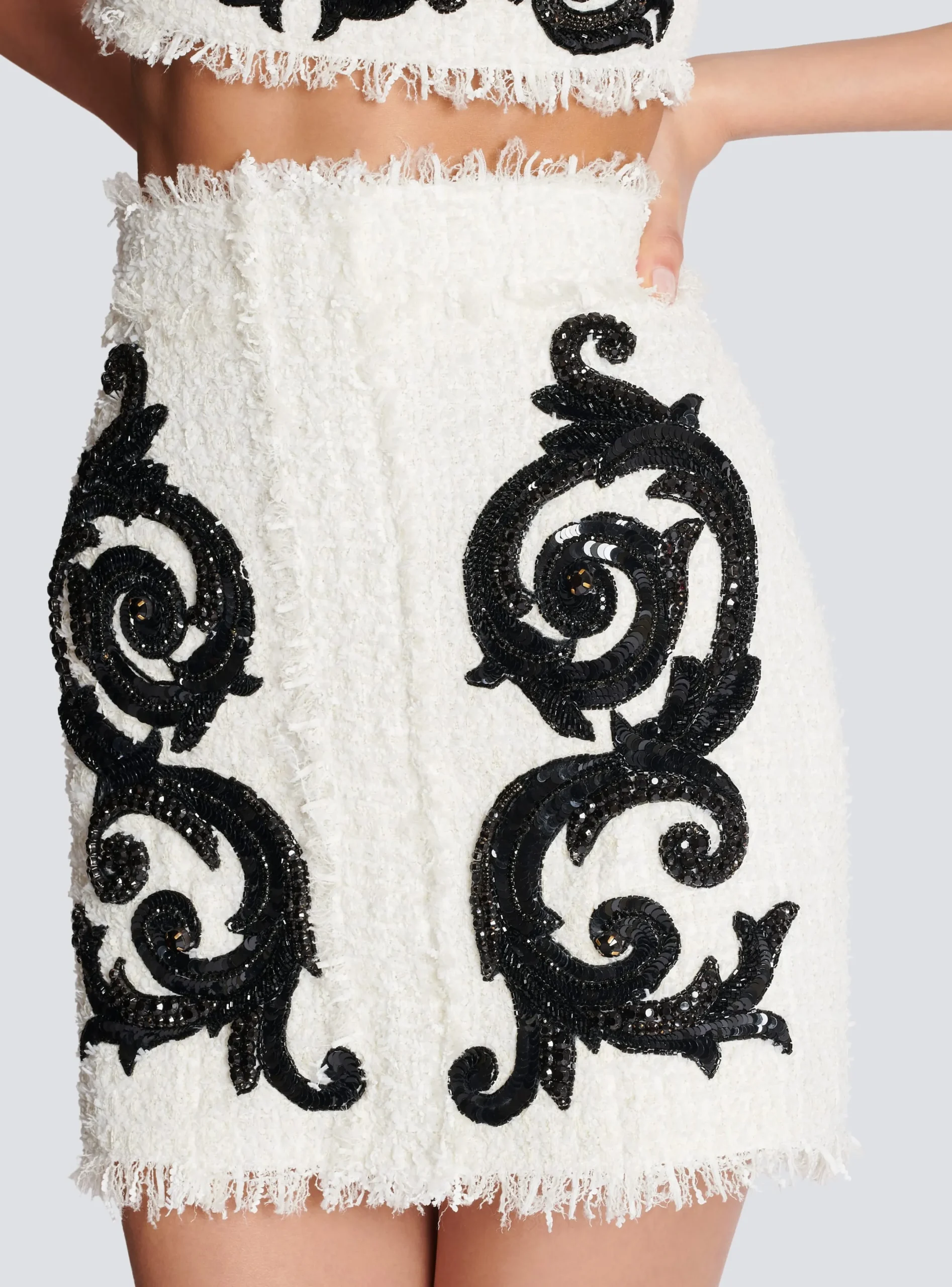 Hot Baroque Tweed Skirt Women Skirts