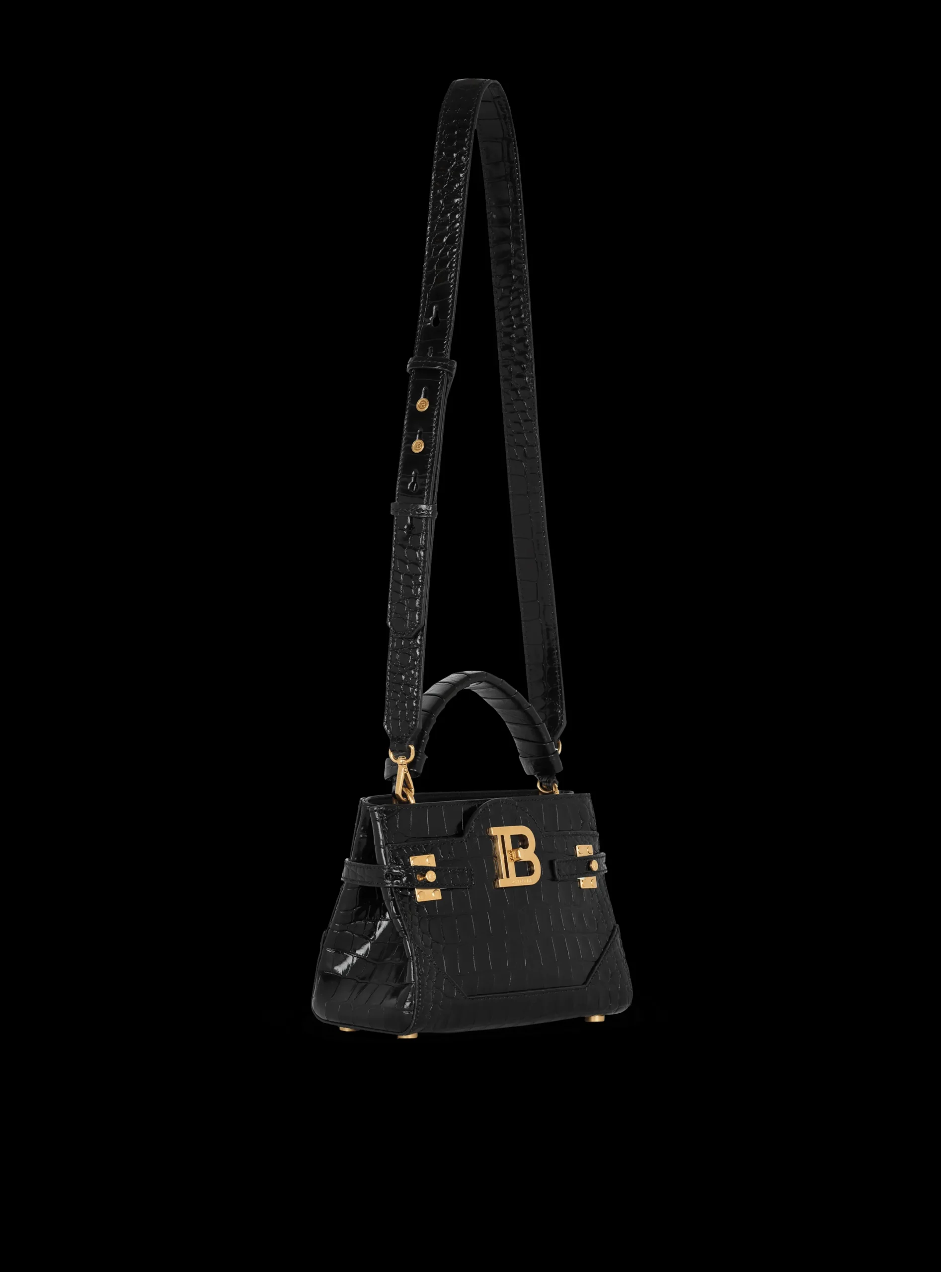 Online B-Buzz 22 Top-handle Bag In Crocodile-print Leather Women Shoulder Bags|Crossbody Bags