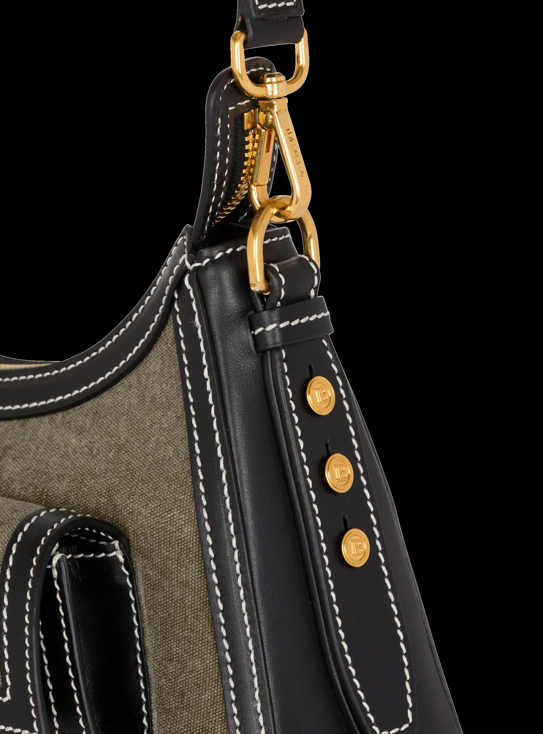 Best Sale B-Buzz Hobo Bag In Leather And Canvas Women Shoulder Bags|Crossbody Bags