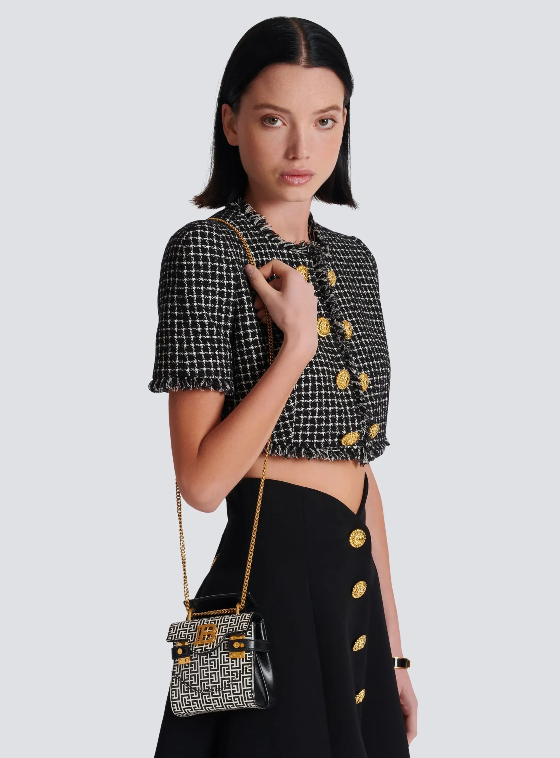 Best B-Buzz Mini 12 Bag In Embossed Calfskin With A PB Labyrinth Monogram Women Mini Bags|Shoulder Bags