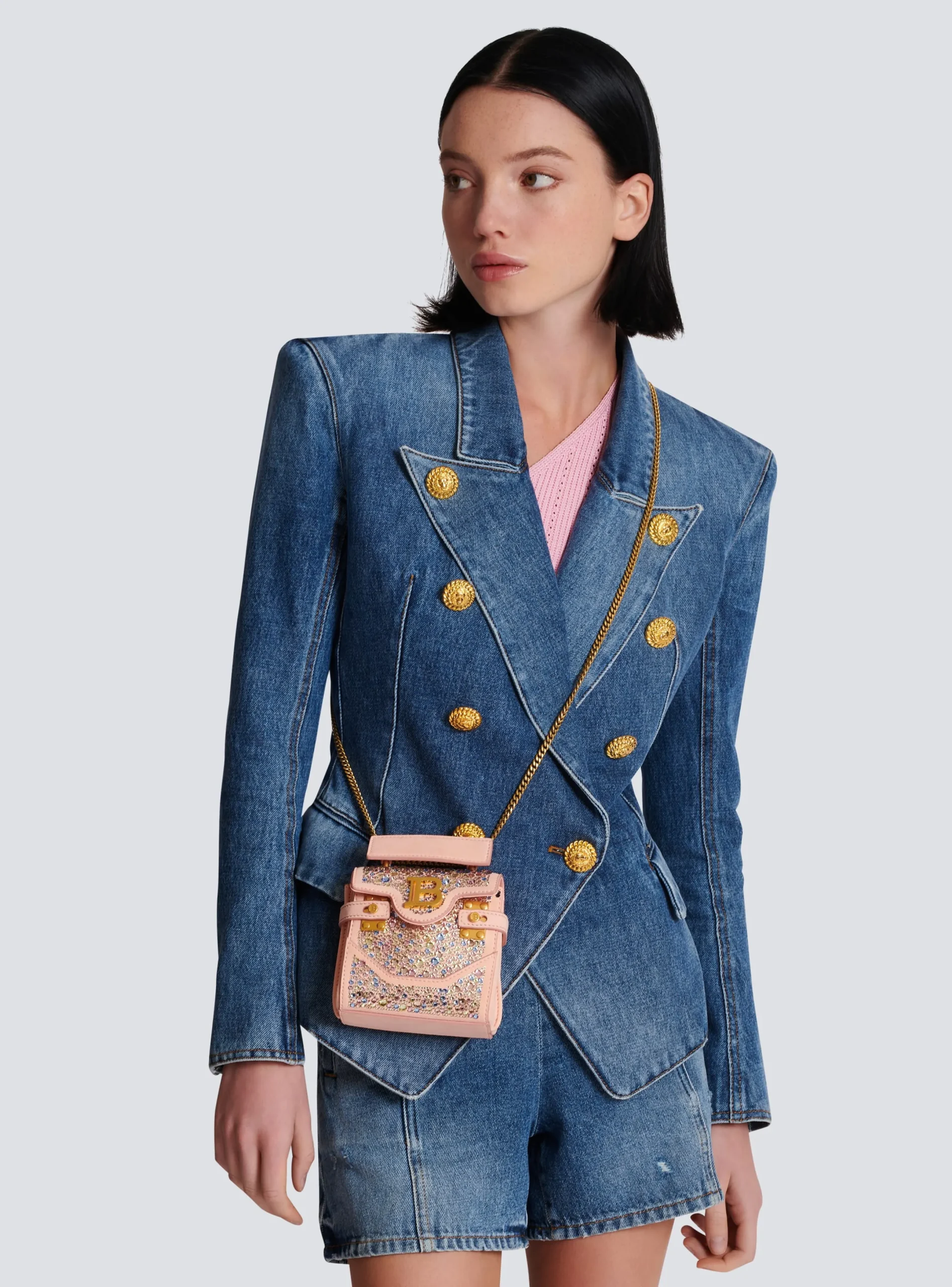 Outlet B-Buzz Mini 12 Bag In Suede And Rhinestones Women Shoulder Bags|Crossbody Bags