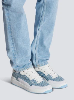 Hot B-Court Flip Trainers In Monogrammed PB Labyrinth Denim Men|Sneakers