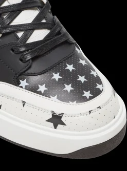 Cheap B-Court Mid Top Star Print Leather Trainers B-Court