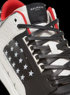 Cheap B-Court Mid Top Star Print Leather Trainers B-Court