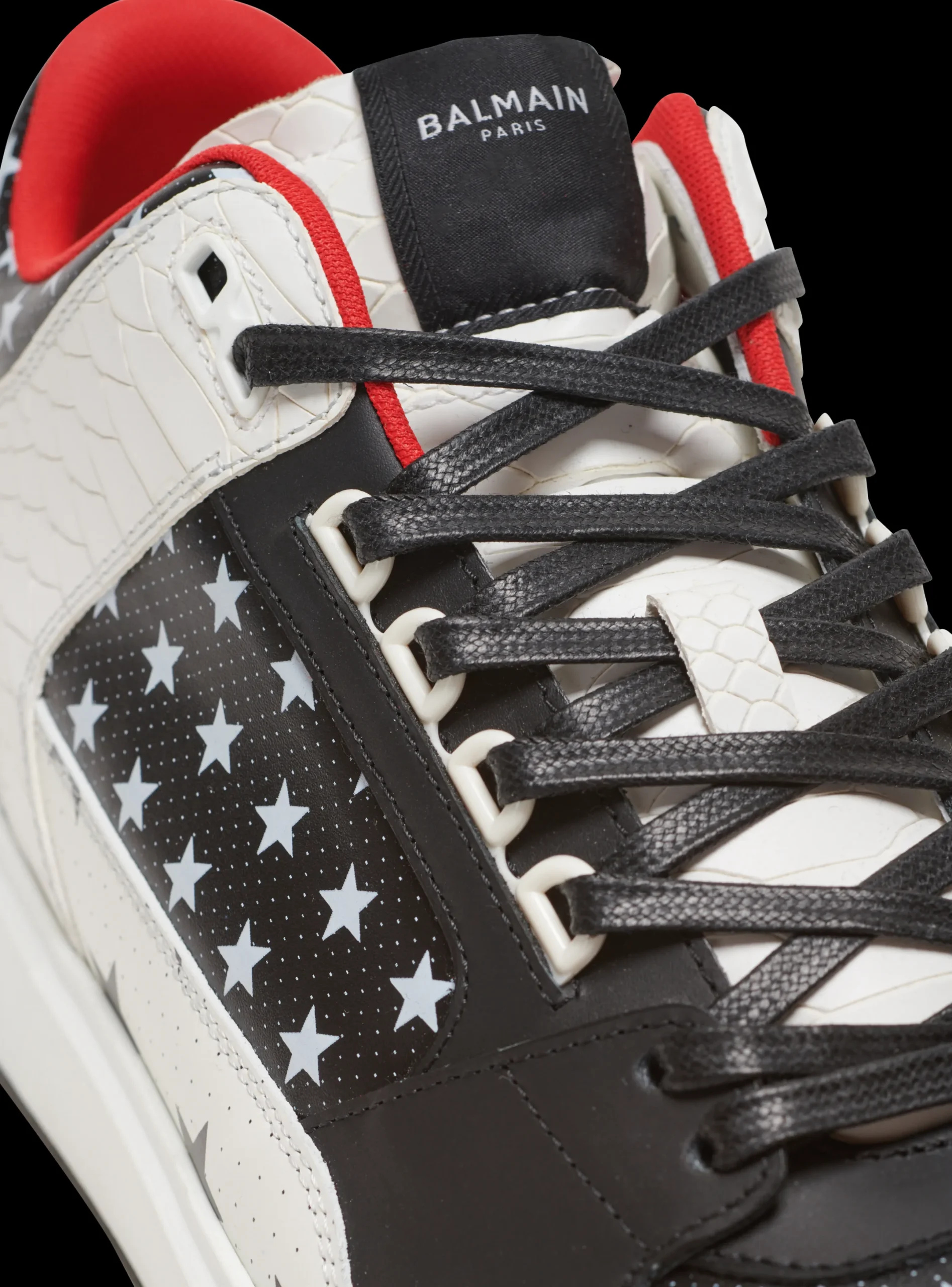 Cheap B-Court Mid Top Star Print Leather Trainers B-Court