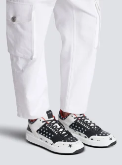 Cheap B-Court Mid Top Star Print Leather Trainers B-Court