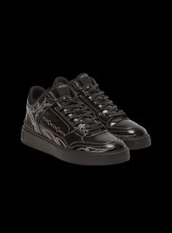 Best B-Court Mid Top Western Glazed Leather Trainers B-Court
