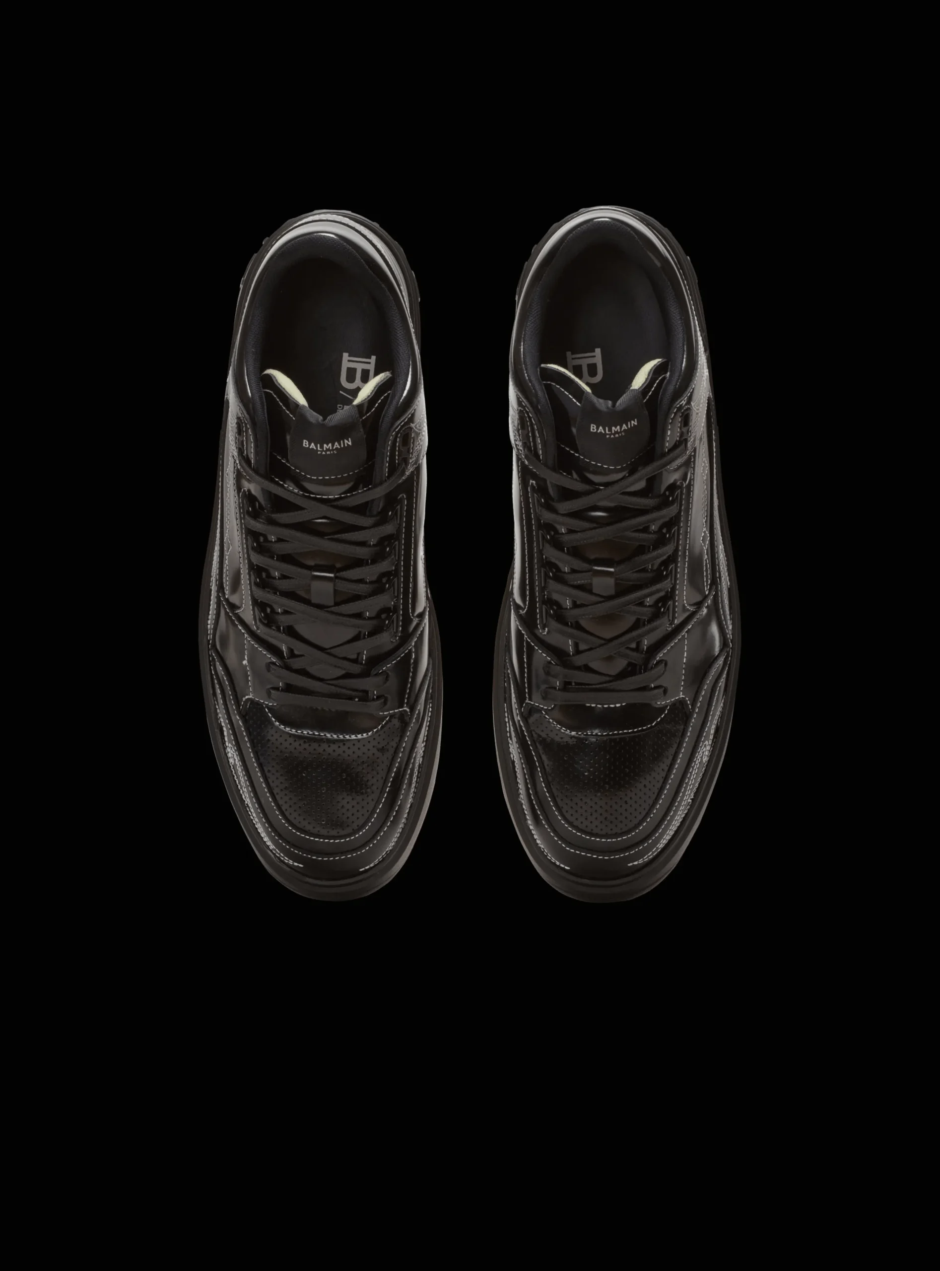 Best B-Court Mid Top Western Glazed Leather Trainers B-Court