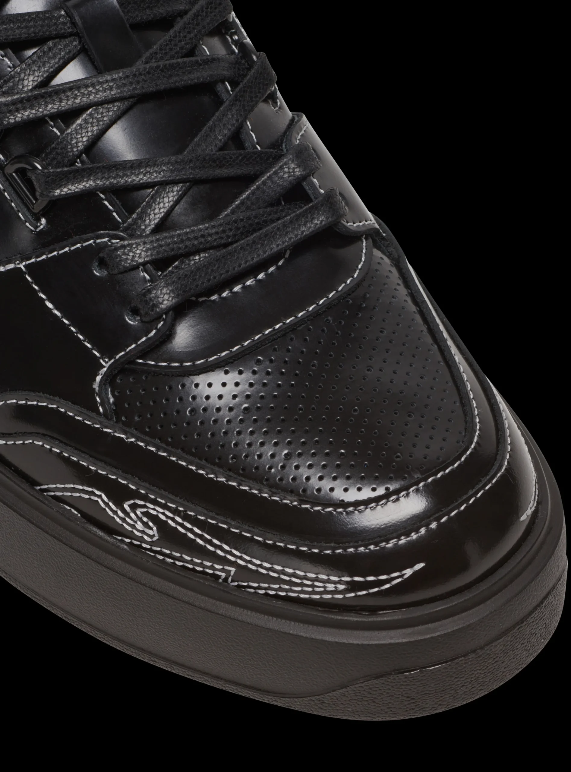 Best B-Court Mid Top Western Glazed Leather Trainers B-Court