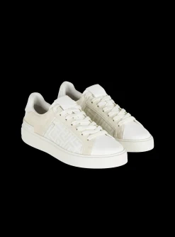 Fashion B-Court Monogrammed Nylon And Leather Trainers Women B-Court